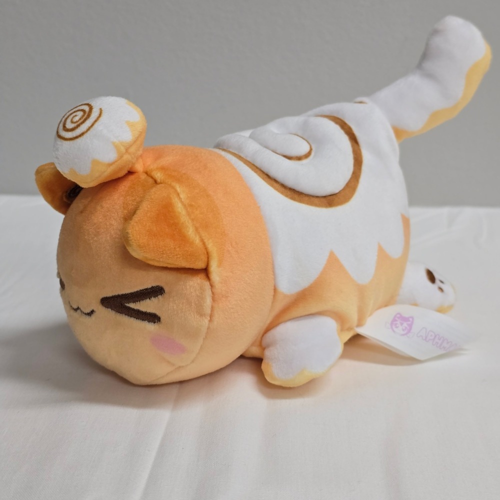 Aphmau MeeMeows Cinnamon Roll Cat Plush Kids 6" Orange White Sweet Treat Kawaii